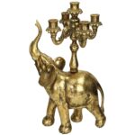 Κηροπήγιο Ελέφαντας Χρυσό Polyresin 31.5x19x37.5cm