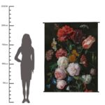 Διακοσμητικό Τοίχου Κρεμαστό Λουλούδια Πολύχρωμο Βελούδο 140x170cm