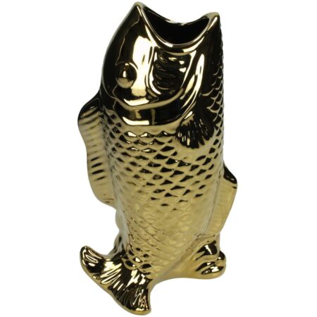 Βάζο Ψάρι Χρυσό Κεραμικό 15.5x10.5x28cm