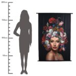 Διακοσμητικό Τοίχου Κρεμαστό Γυναίκα Φοράει Λουλούδια Πολύχρωμο Βελούδο 105x2.5x136cm