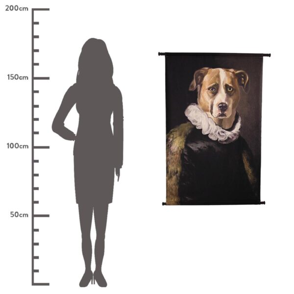 Διακοσμητικό Τοίχου Κρεμαστό Σκύλος Μαύρο Βελούδο 83x110cm