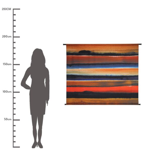 Διακοσμητικό Τοίχου Κρεμαστό Stripes Πολύχρωμο Βελούδο 146x110cm