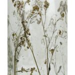 Κηροπήγιο Αποξηραμένα Λουλούδια Διάφανο Γυαλί 13x13x20cm