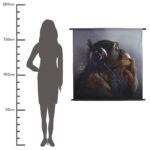 Διακοσμητικό Τοίχου Κρεμαστό Πίθηκος Με Ακουστικά Καφέ Βελούδο 102x105cm