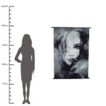 Διακοσμητικό Τοίχου Κρεμαστό Γυναικείο Πρόσωπο Μαύρο Βελούδο 105x136cm