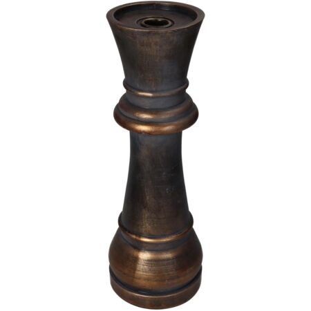 Κηροπήγιο  Πιόνι Σκακιού Μαύρο Polyresin 10.5x10.5x31cm