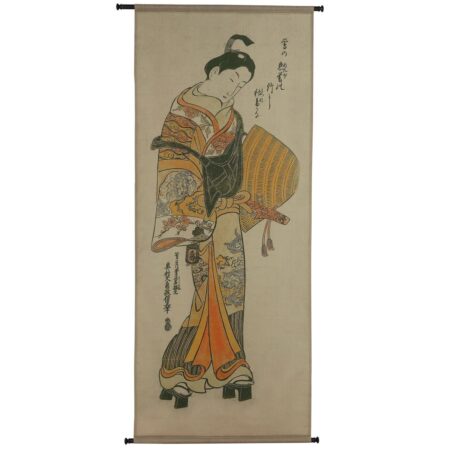 Διακοσμητικό Τοίχου Κρεμαστό Γυναίκα Φοράει Κιμονό Πολύχρωμο Polyester 83x175cm