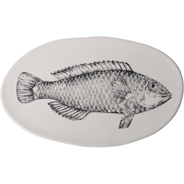 Δίσκος Ψάρι Γκρι Κεραμικό 33x20.5x2.5cm