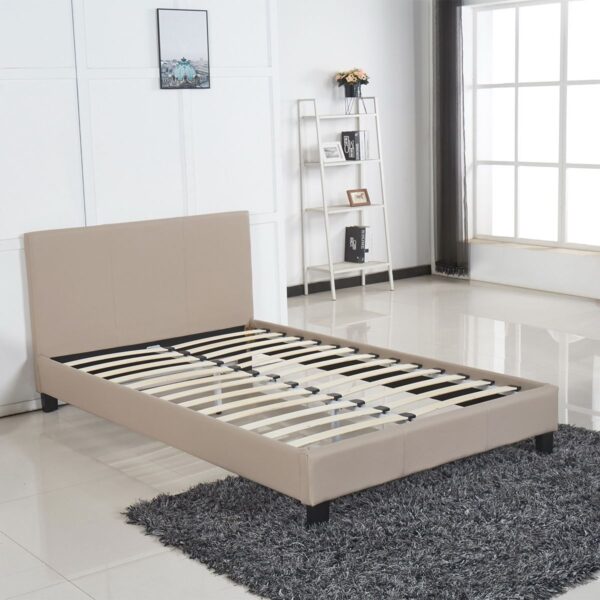 Κρεβάτι  AZALEA Capuccino PU 213x128x88cm (Στρώμα 120x200cm)