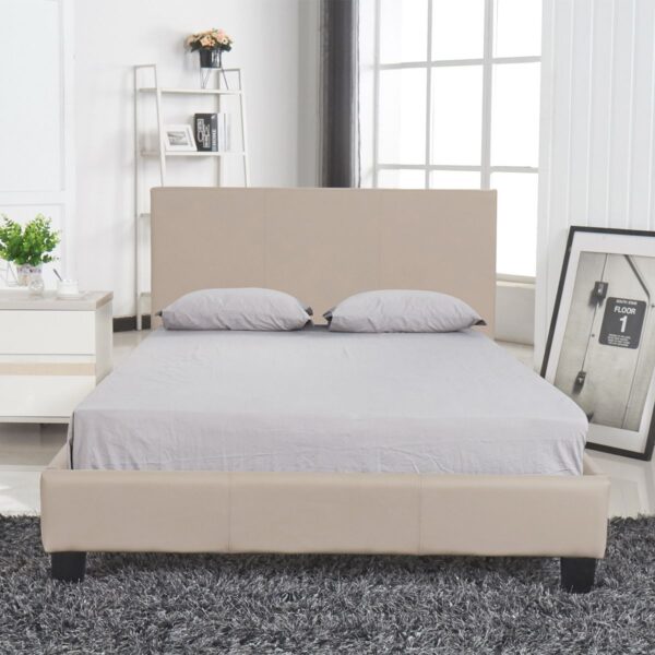 Κρεβάτι  AZALEA Capuccino PU 213x128x88cm (Στρώμα 120x200cm)