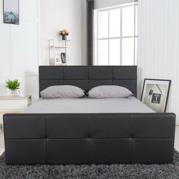 Κρεβάτι  ANEMONE Μαύρο PU Με Αποθηκευτικό Χώρο 217x170x100cm (Στρώμα 160x200cm)