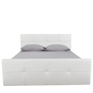 Κρεβάτι ANEMONE Λευκό PU Με Αποθηκευτικό Χώρο 217x170x100cm (Στρώμα 160x200cm)