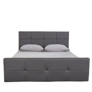 Κρεβάτι ANEMONE Γκρι PU 217x160x93cm (Στρώμα 150x200cm)