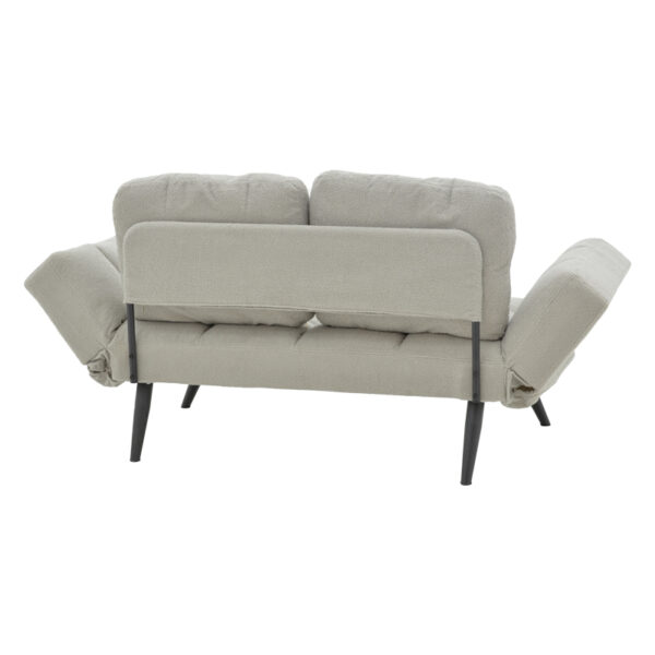 Καναπές - κρεβάτι 3θέσιος Jackie  μπουκλέ γκρι-μέταλλο μαύρο 190x80x74εκ