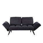 Καναπές - κρεβάτι 3θέσιος Jackie  ύφασμα ανθρακί-μέταλλο μαύρο 190x80x74εκ