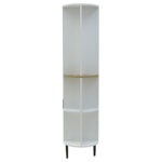 Βιτρίνα Xarvey Inart λευκό-φυσικό ξύλο 110x38x160εκ