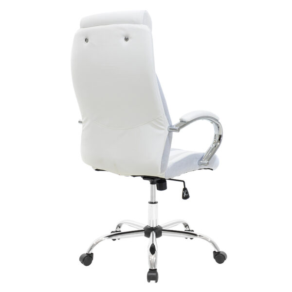 Καρέκλα γραφείου διευθυντή SHARK  τεχνόδερμα λευκό-γκρι
