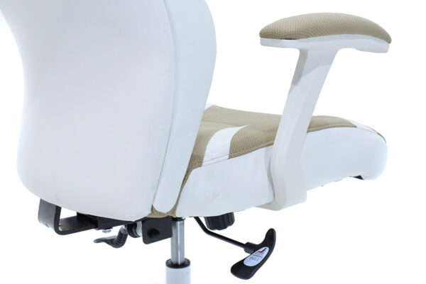 Καρέκλα γραφείου διευθυντή MOMENTUM Bucket  μπεζ ύφασμα Mesh-πλάτη pu λευκό