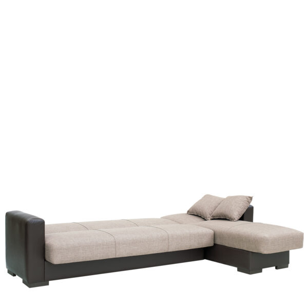 Καναπές Κρεβάτι Γωνιακός  JOSE Μπεζ/Καφέ PU 270x165x84cm