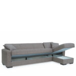 Καναπές Κρεβάτι Γωνιακός  JOSE Καφέ Γκρι 270x165x84cm