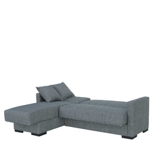 Καναπές Κρεβάτι Γωνιακός  OASIS Με Αποθηκευτικό Χώρο Γκρι Ύφασμα 200x140x76cm
