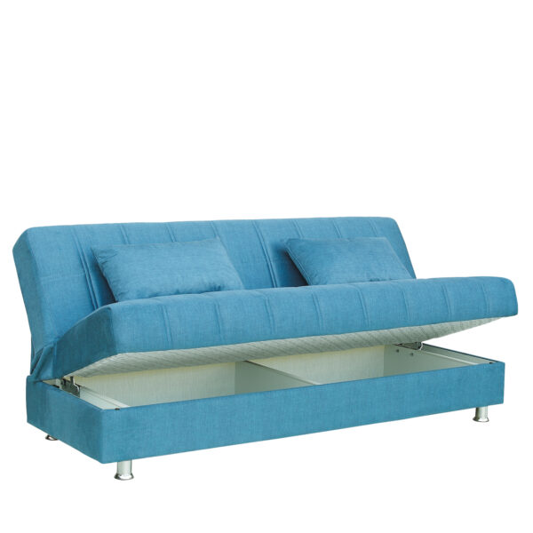 Καναπές Κρεβάτι Τριθέσιος  LAURA Πετρόλ 190x75x80cm