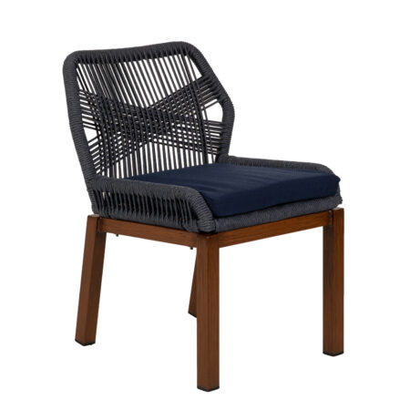 Καρέκλα Κήπου  LISBON Μπλε/Μπαμπού Αλουμίνιο/Ύφασμα 50x58x77cm
