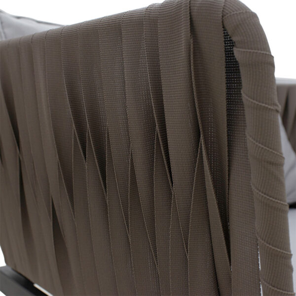 Σαλόνι Ciel  σετ 4τμχ μέταλλο μαύρο-textilene καφέ-γκρι μαξιλάρι