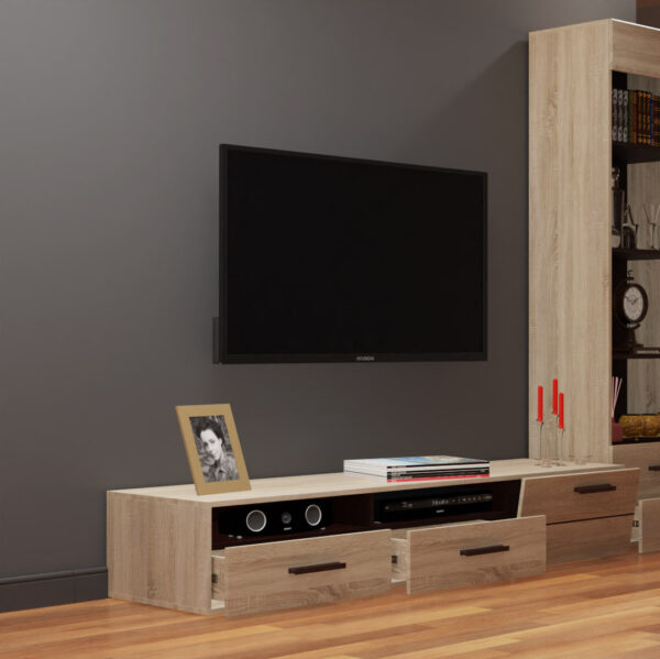 Επιπλο TV Solo 180x52x34 αριστερό Sonoma-Wenge MDF Καμπυλωτό τελείωμα στις πόρτες