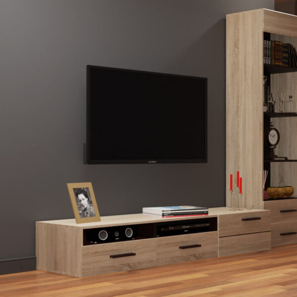 Επιπλο TV Solo 180x52x34 αριστερό Sonoma-Wenge MDF Καμπυλωτό τελείωμα στις πόρτες