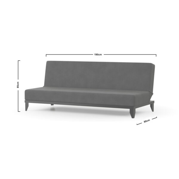 Καναπές Κρεβάτι Fiona Τριθέσιος Ανθρακί 190x85x80cm