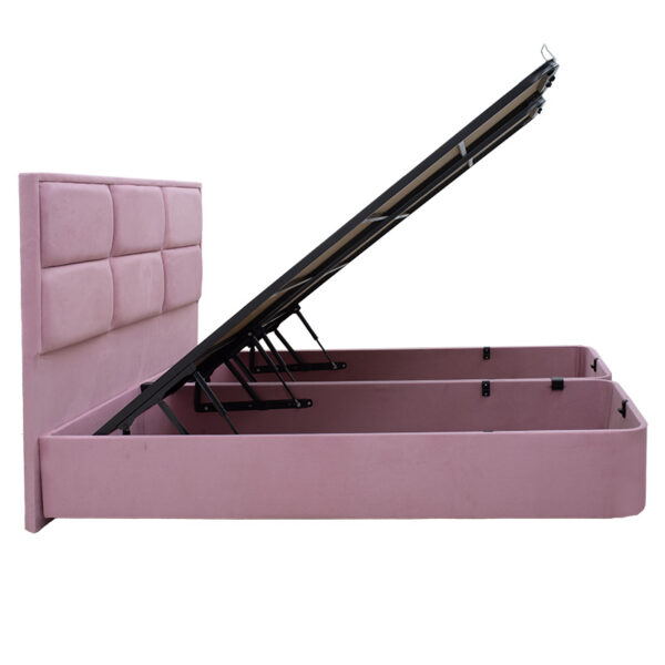 Κρεβάτι διπλό Blair  ύφασμα ροζ 160x200εκ