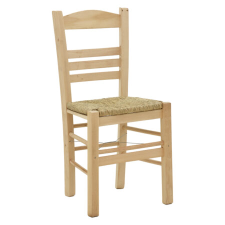 Καρέκλα καφενείου με ψάθα Ronson-Charchie  άβαφο ξύλο 42x40x89εκ