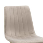 Καρέκλα Noor  γκρι βελούδο-πόδι φυσικό μέταλλο 44x55x86εκ