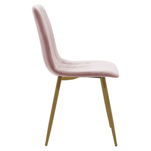 Καρέκλα Noor  σάπιο μήλο βελούδο-πόδι φυσικό μέταλλο 44x55x86εκ