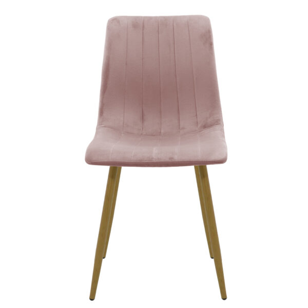 Καρέκλα Noor  σάπιο μήλο βελούδο-πόδι φυσικό μέταλλο 44x55x86εκ
