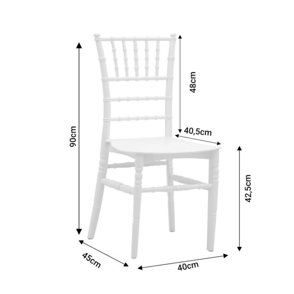 Καρέκλα catering Tiffany  PP λευκό 40x45x90εκ