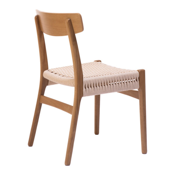 Καρέκλα Safal  oak δρυς ξύλο-έδρα εκρού σχοινί 51x50x78εκ