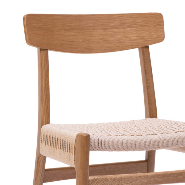 Καρέκλα Safal  oak δρυς ξύλο-έδρα εκρού σχοινί 51x50x78εκ