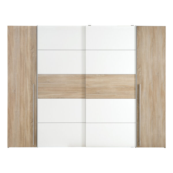 Ντουλάπα ρούχων Verzo  τετράφυλλη oak-λευκό μελαμίνης 270,5x61.5x210.5εκ