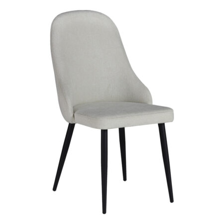 Καρέκλα Remis  κρεμ ύφασμα-πόδι μαύρο μέταλλο 49x61x91εκ