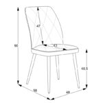 Καρέκλα Vika  γκρι ύφασμα-πόδι μαύρο μέταλλο 48x58x90εκ