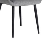 Καρέκλα Loukrizia  ανοιχτό γκρι ύφασμα-πόδι μαύρο μέταλλο 56x63.5x82εκ