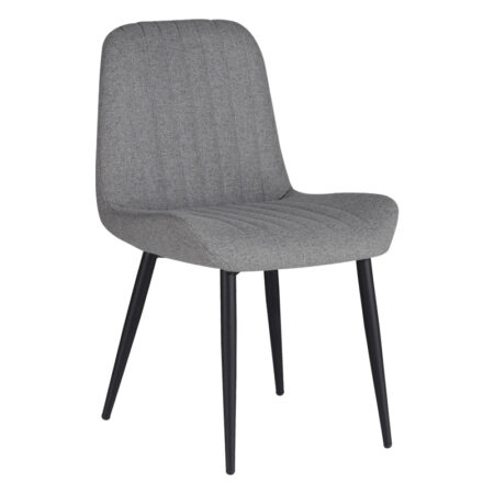 Καρέκλα Versa  γκρι-μπλε ύφασμα-πόδι μαύρο μέταλλο 54x63.5x84εκ