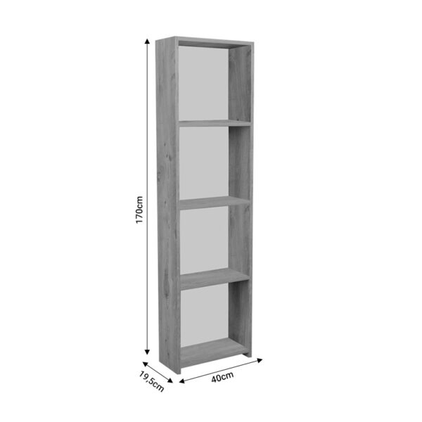 Βιβλιοθήκη Courtnai  oak μελαμίνης 40x19.5x170εκ