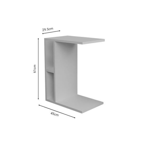 Βοηθητικό τραπέζι Boner  λευκό μελαμίνης 45x29.5x61εκ
