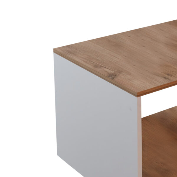Τραπέζι σαλονιού Noil  oak-λευκό μελαμίνης 90x60x48εκ