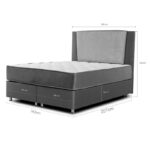 Κρεβάτι Tamon  διπλό με αποθηκευτικό χώρο μπεζ-εκρού 160x200εκ