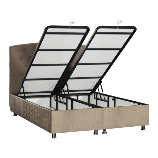 Κρεβάτι Lanse  διπλό με αποθηκευτικό χώρο καφέ 160x200εκ