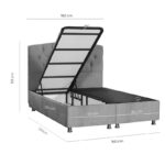 Κρεβάτι Lanse  διπλό με αποθηκευτικό χώρο καφέ 160x200εκ